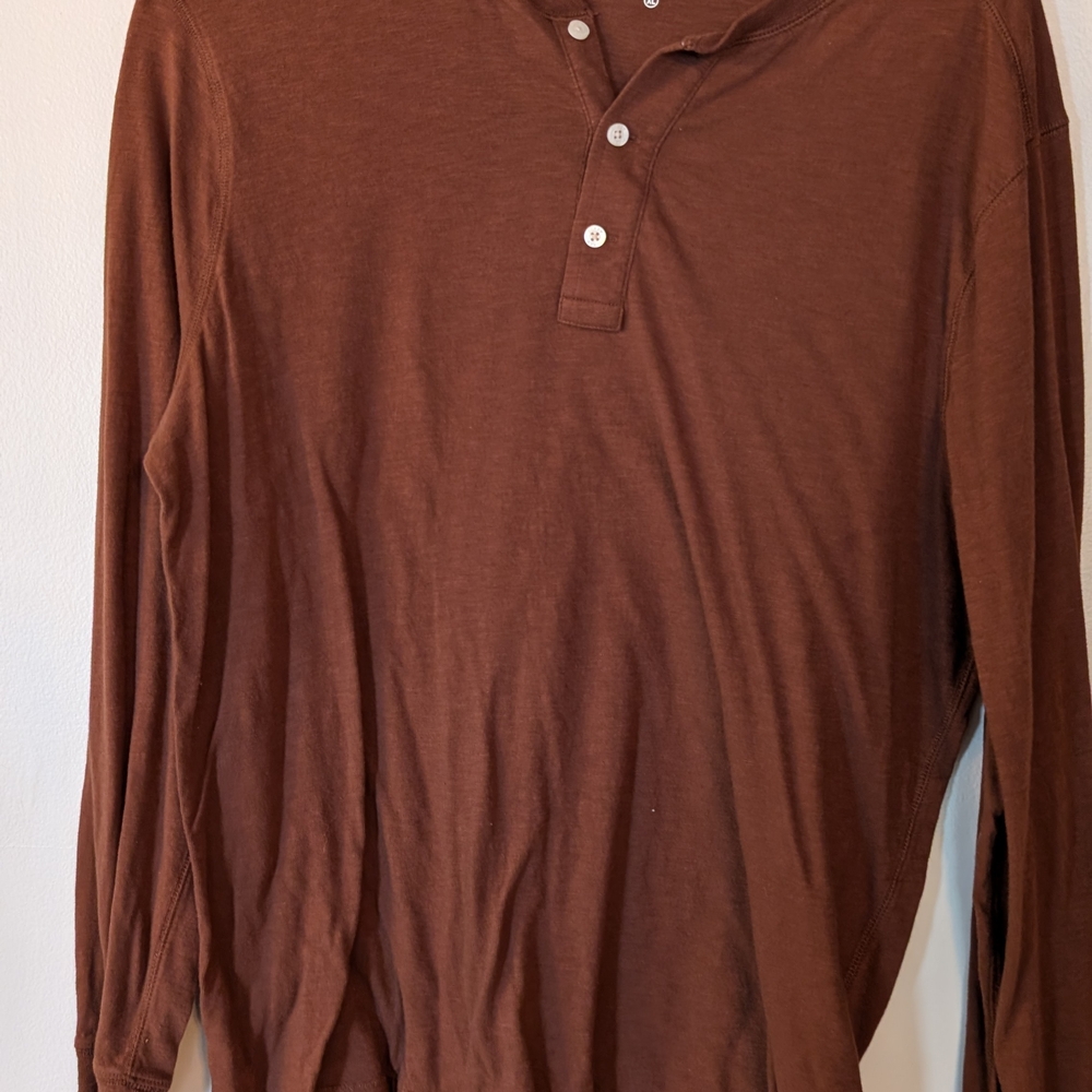 J. Crew Men's Brown Long Sleeve Henley